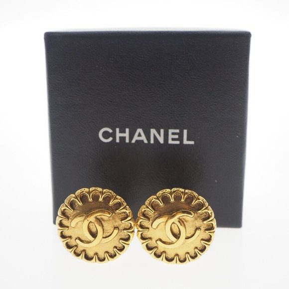 CHANEL vintage COCO Mark Earring gold Plated Gold Women - Picture 2 of 9